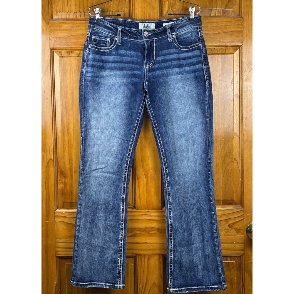 Daytrip Mila Bootcut Jeans 28R Dark Wash Rhinestone Buttons Y2K Western Bling